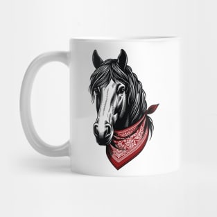 Horse with Red Bandana - Equestrian Horse Riding Graphic Mug